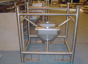 90 litre IBC in stainless steel framework