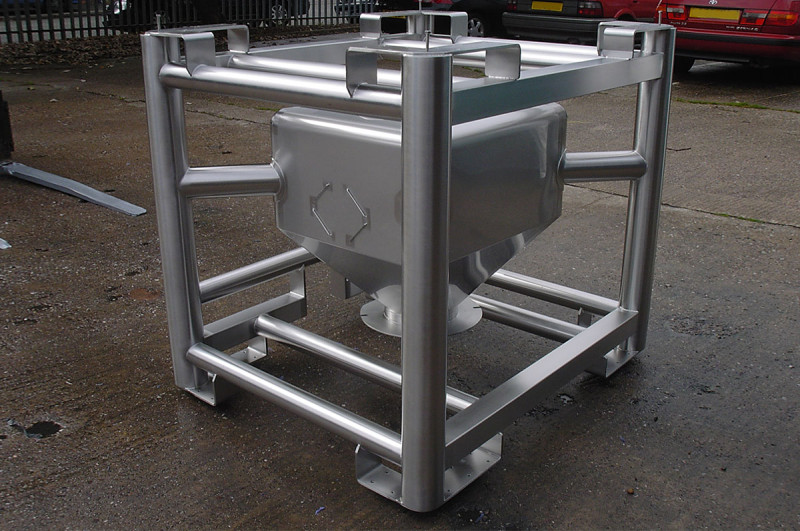 250 litre IBC in stainless steel framework